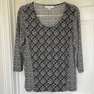 Liz Clairborne, Petite Large, black and white blouse